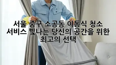 서울 중구 소공동 이동식 청소 서비스: 빛나는 당신의 공간을 위한 최고의 선택