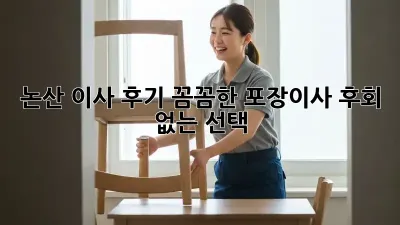 논산 이사 후기: 꼼꼼한 포장이사, 후회 없는 선택!